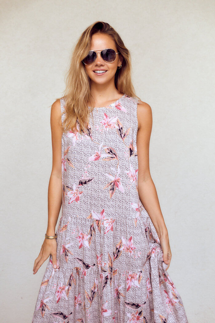 Harley Floral Print Sleeveless Maxi Dress