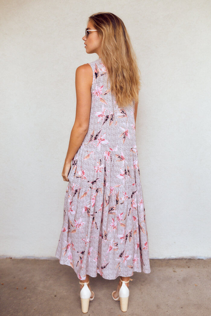 Harley Floral Print Sleeveless Maxi Dress