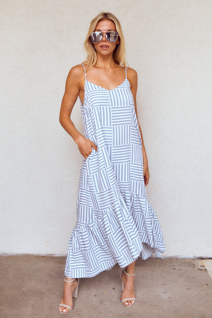 Ren Ruffle Detail Midi  Dress