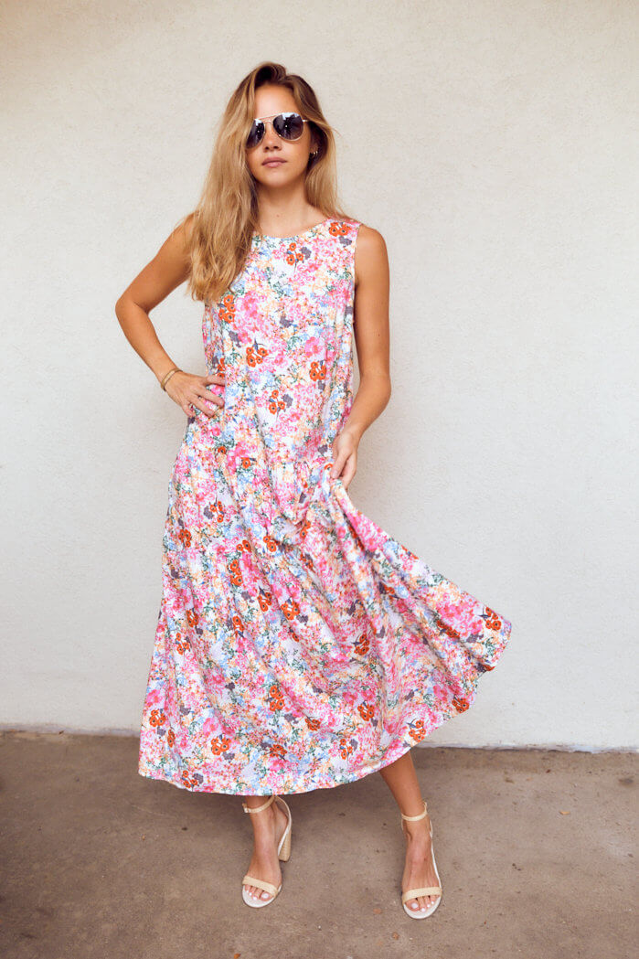 Harley Floral Print Sleeveless Maxi Dress