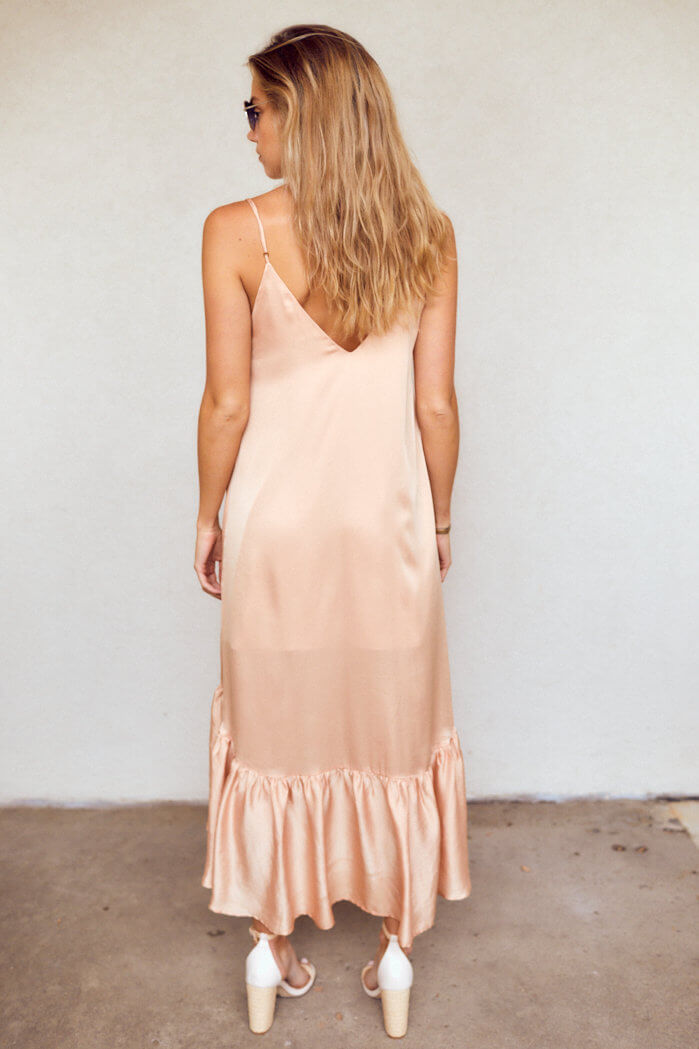 Ren Ruffle Detail Midi  Dress