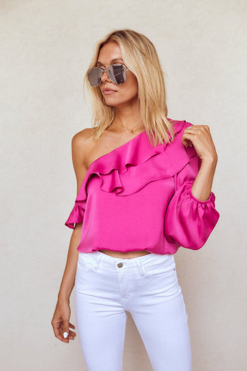Bristol One Shoulder Ruffle Blouse