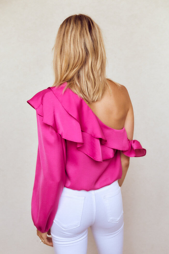 Bristol One Shoulder Ruffle Blouse