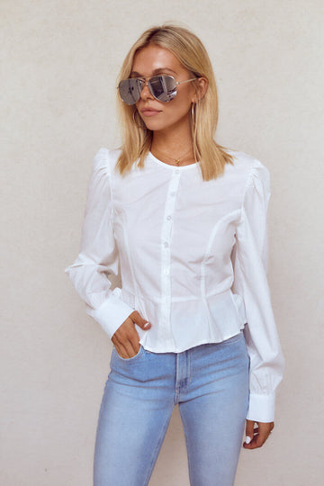 Bexley Puff Sleeve Button Down Blouse