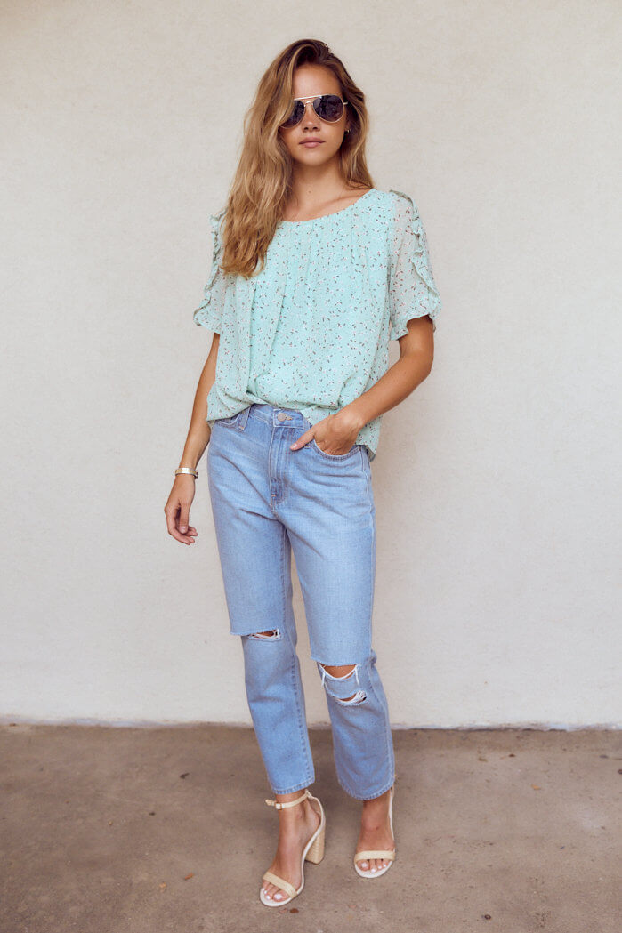 Presley Ruffle Sleeve Blouse