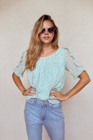 Presley Ruffle Sleeve Blouse