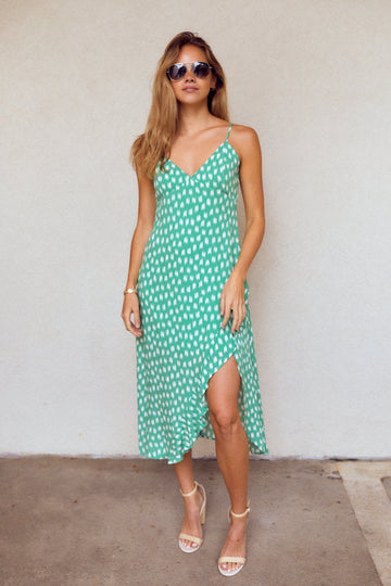 Cleo Ruffle Hem Midi Dress