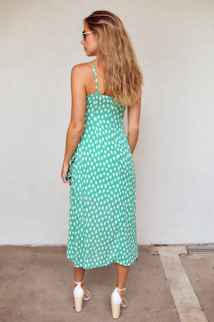 Cleo Ruffle Hem Midi Dress