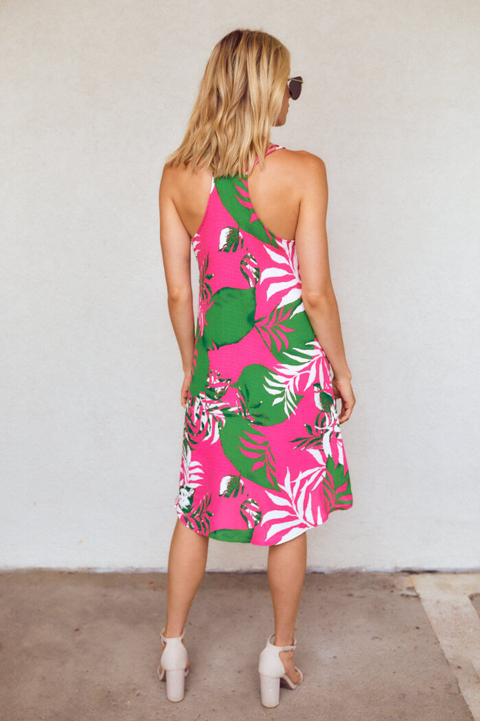 Vivian Palm Print Dress