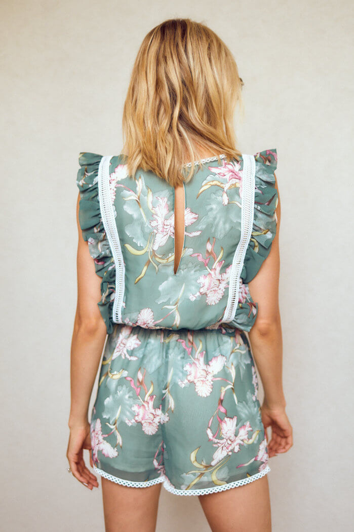 Serena Ruffle Drawstring Romper