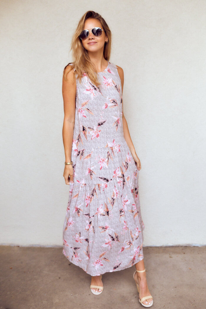 Harley Floral Print Sleeveless Maxi Dress