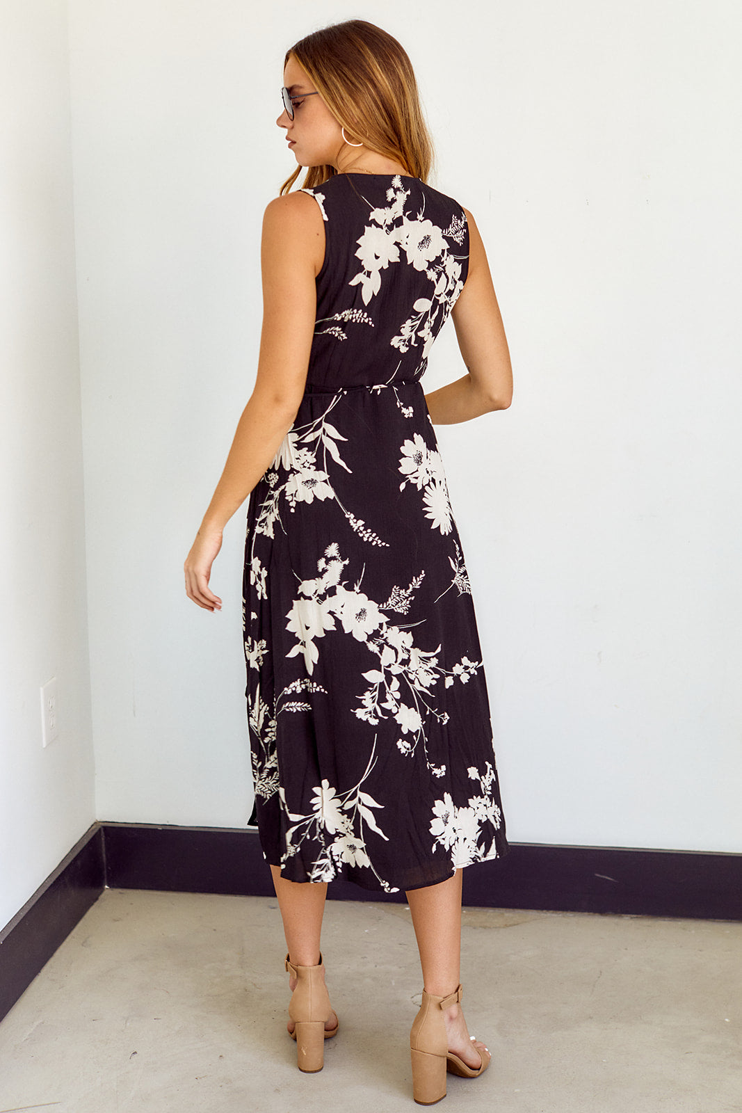 Piper Floral Wrap Midi Dress