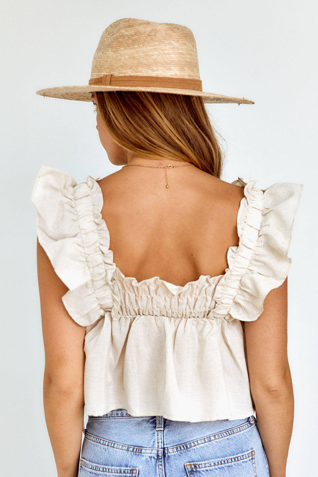 Bolinas Ruffled Square Neck Blouse