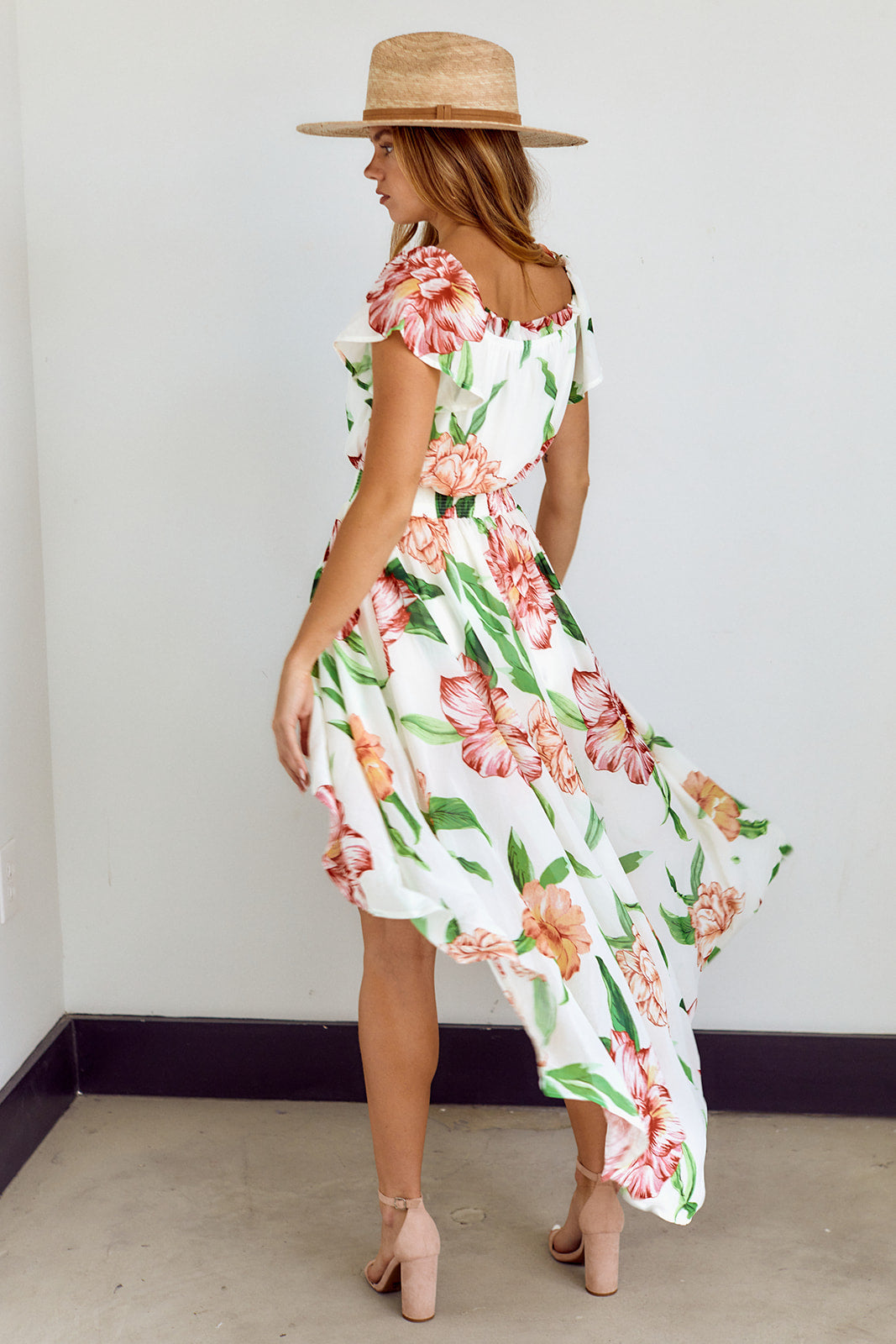 Remi Off Shoulder Floral High Low Blouse