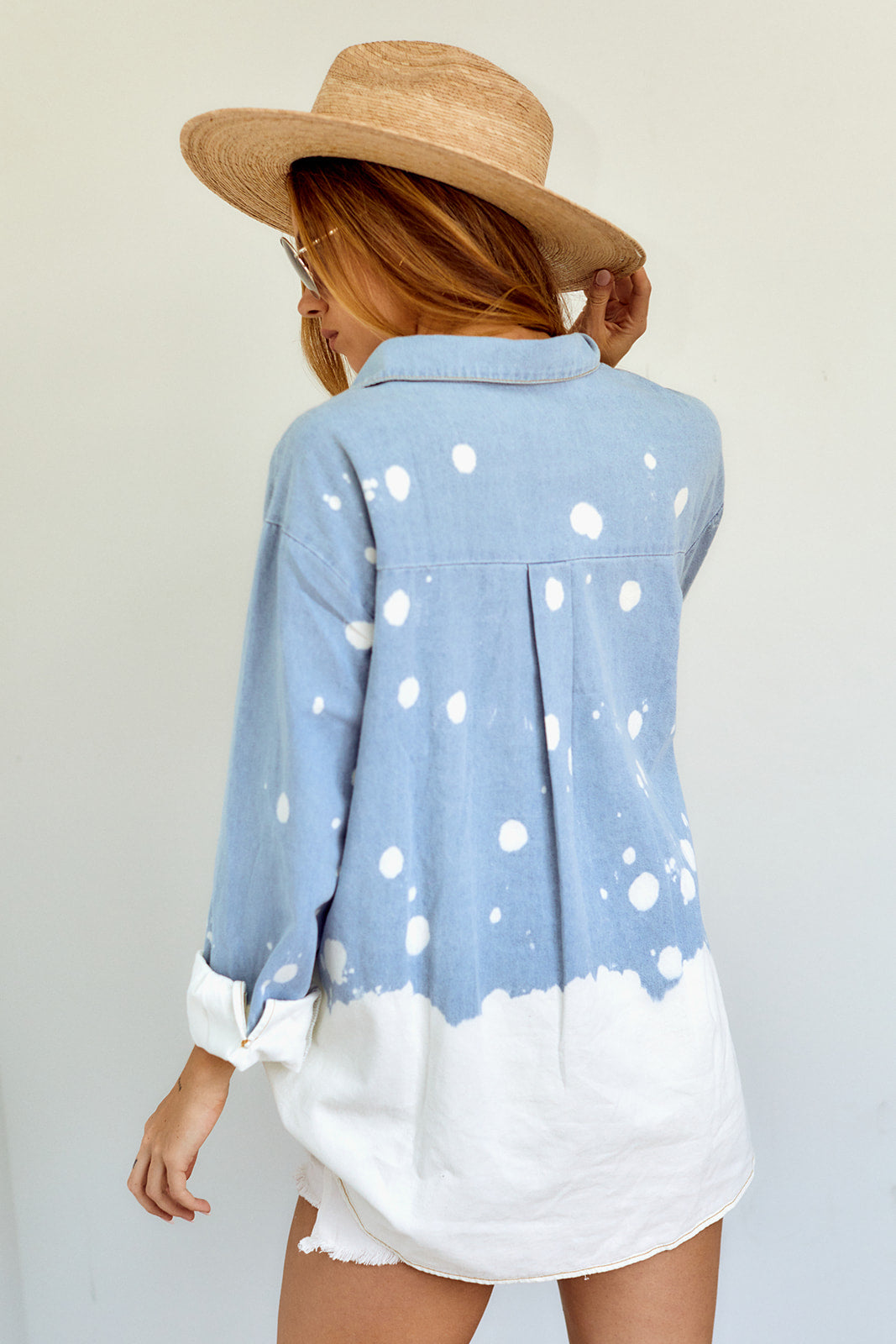 Lyra Splattered Denim Button Down