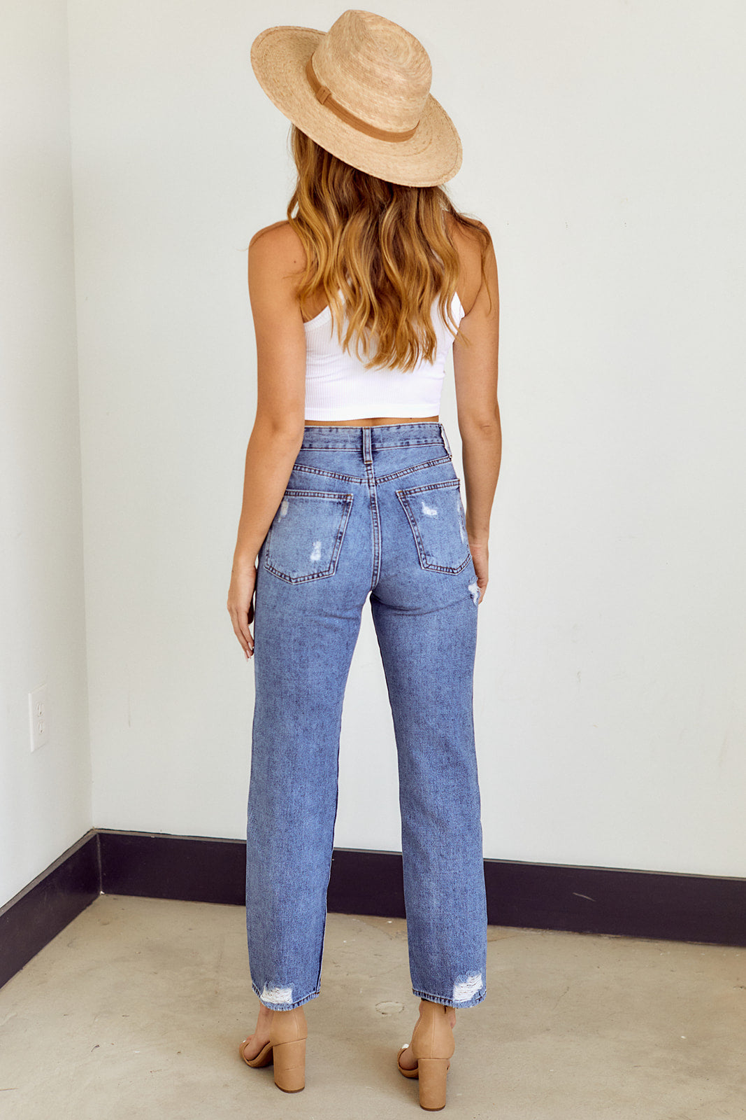 Cohen High Rise Cropped Straight Denim