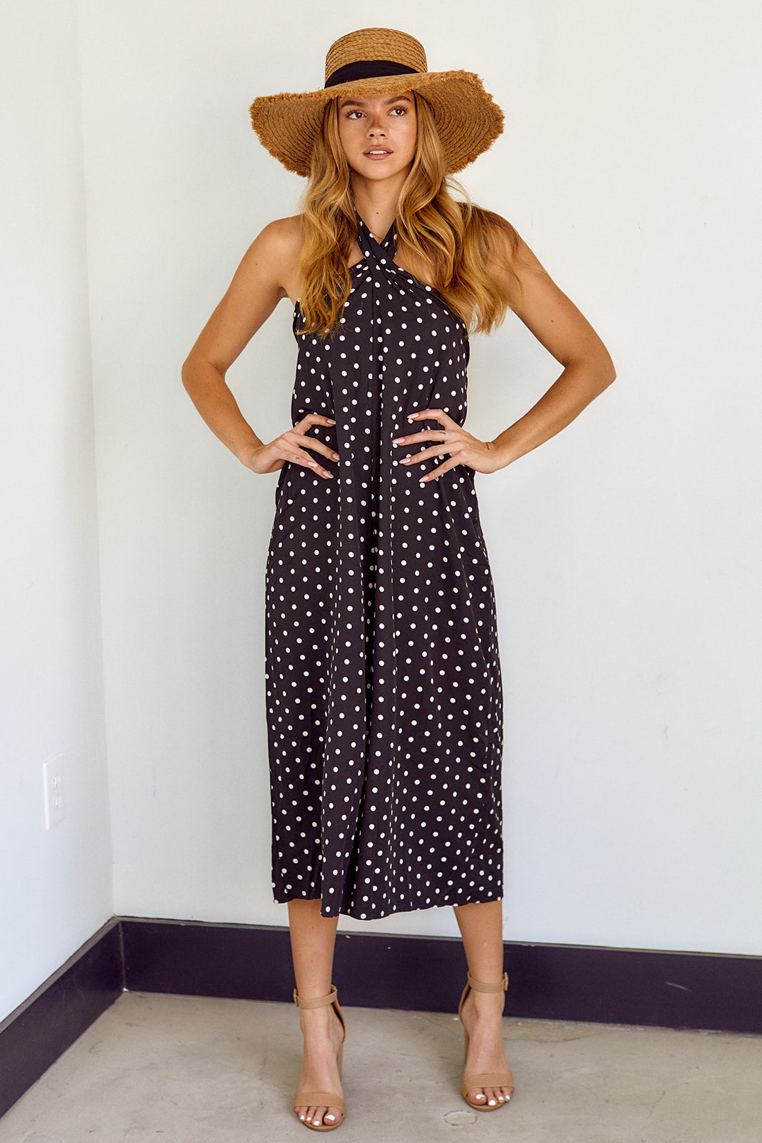 Corvie Halter Polka Dot Jumpsuit