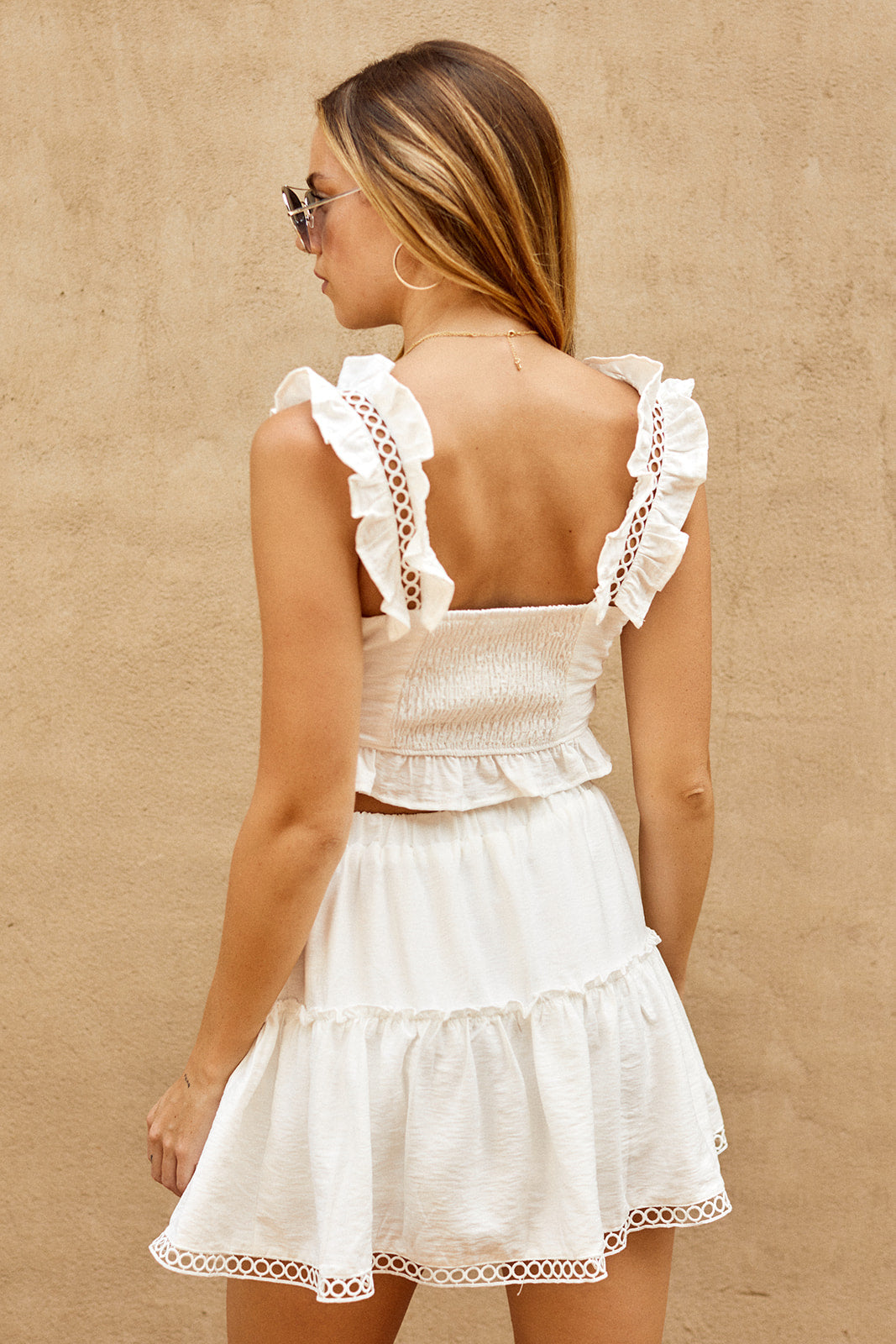 Alix Ruffled Detail Cropped Top
