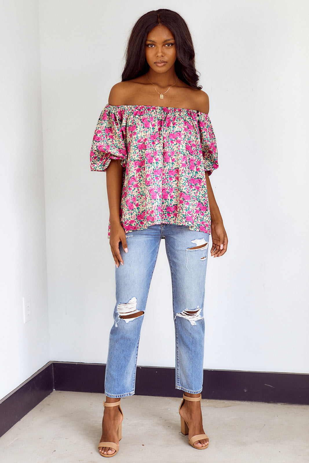 Ida Floral Printed Puff Sleeve Blouse