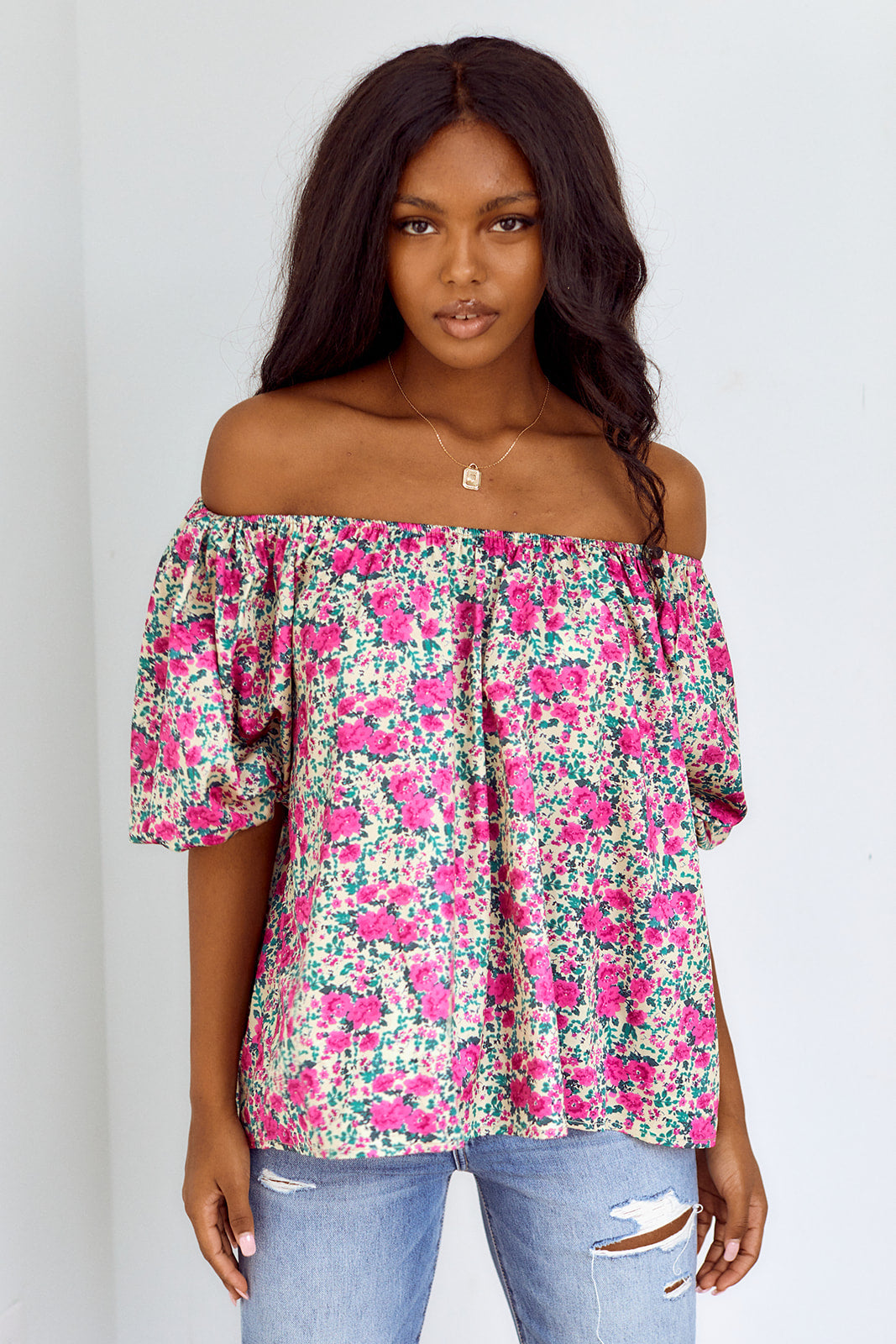 Ida Floral Printed Puff Sleeve Blouse
