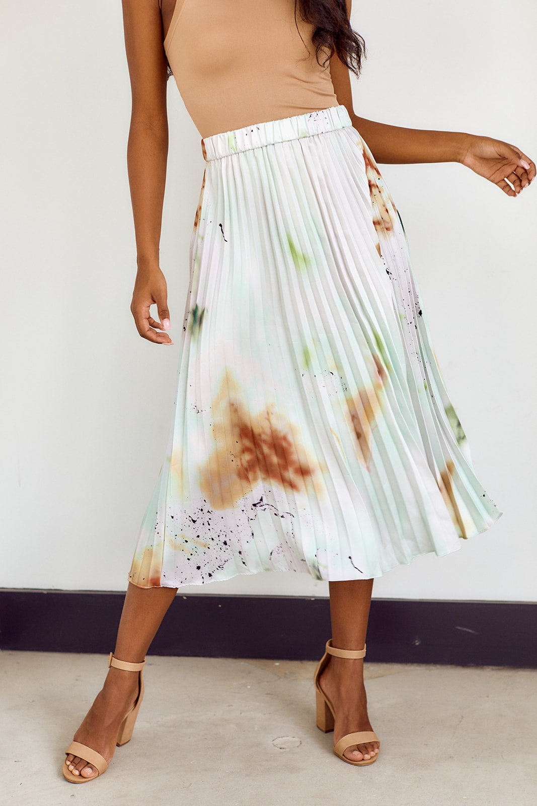 Montego Pleated Midi Skirt