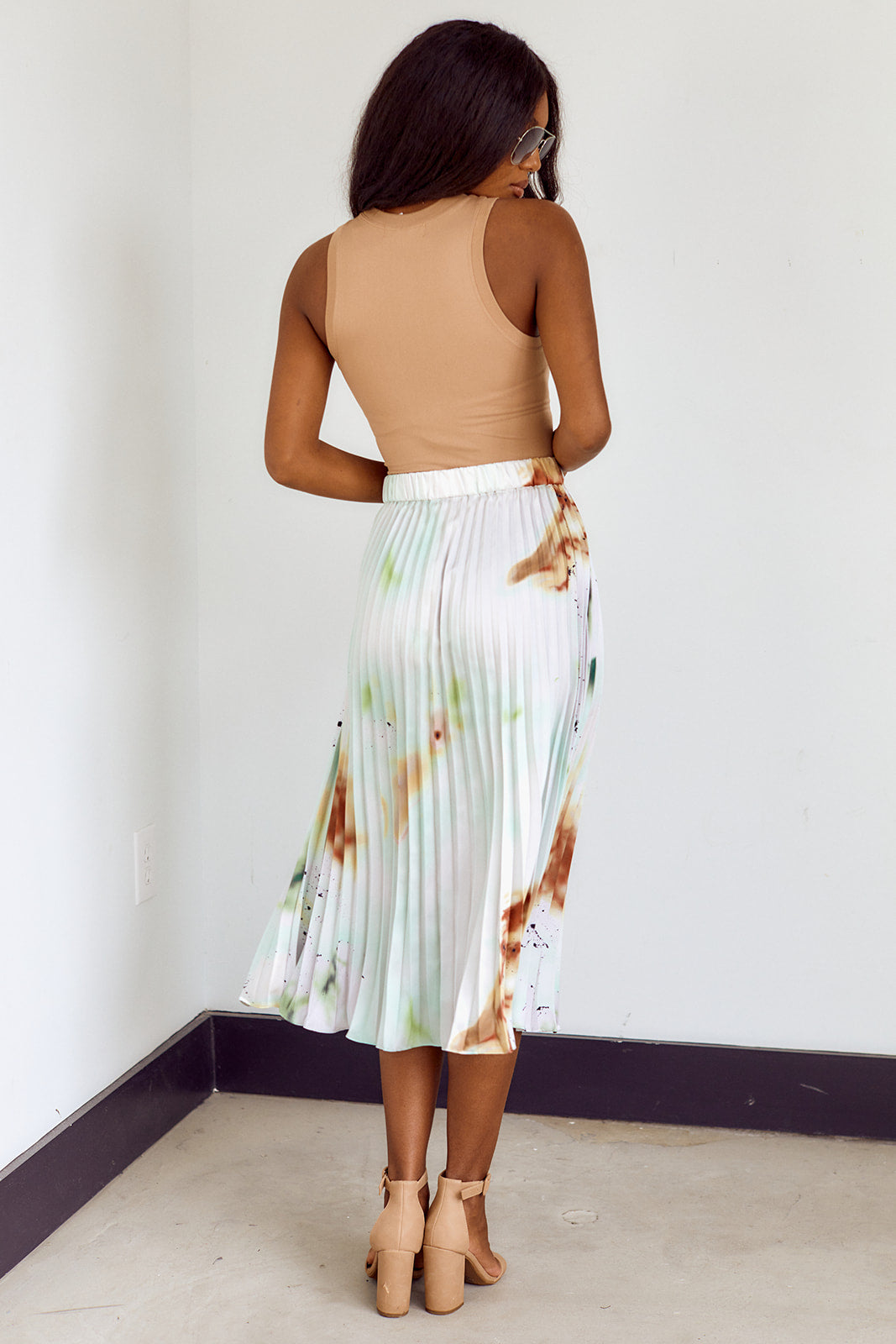 Montego Pleated Midi Skirt