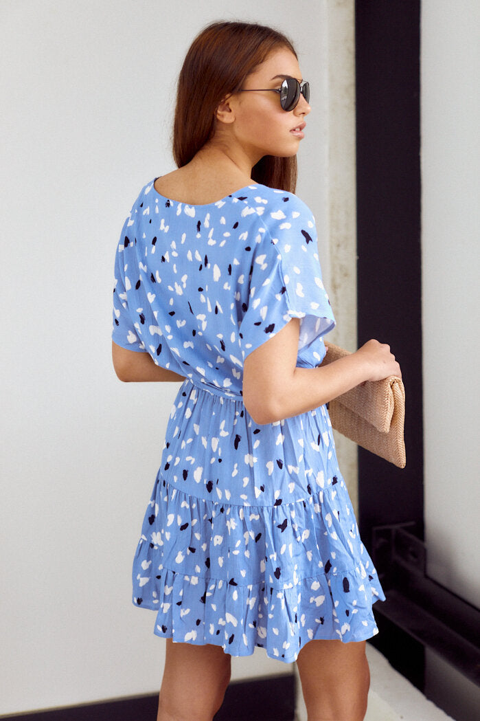 Ember Printed Tiered Mini Dress
