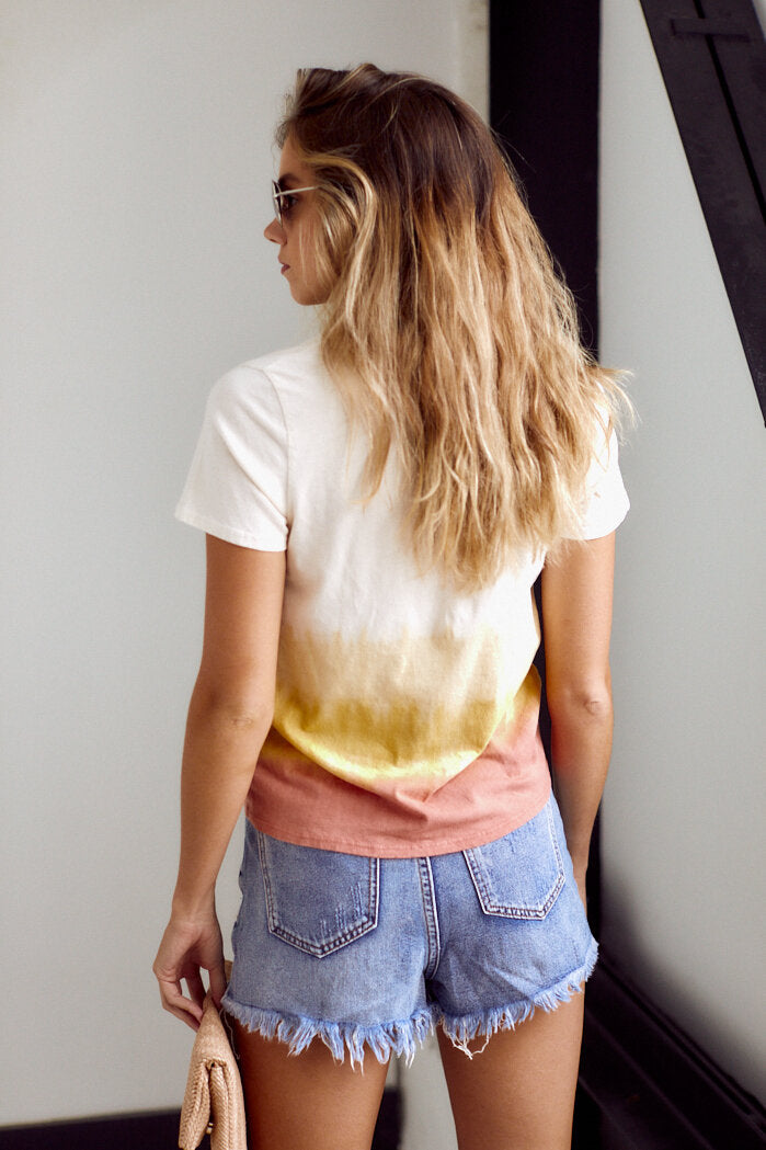 Sunset Tie Dye Detail Tee