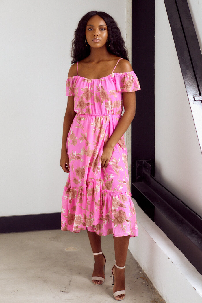Monroe Off The Shoulder Midi Dress