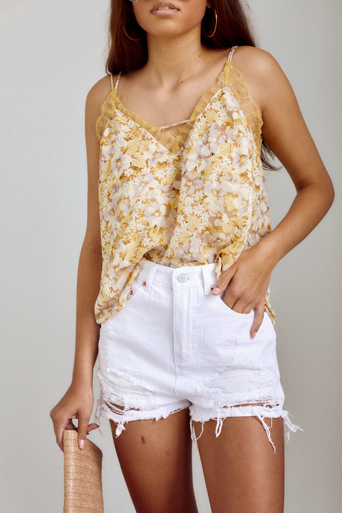 Maxine Distressed Denim Shorts