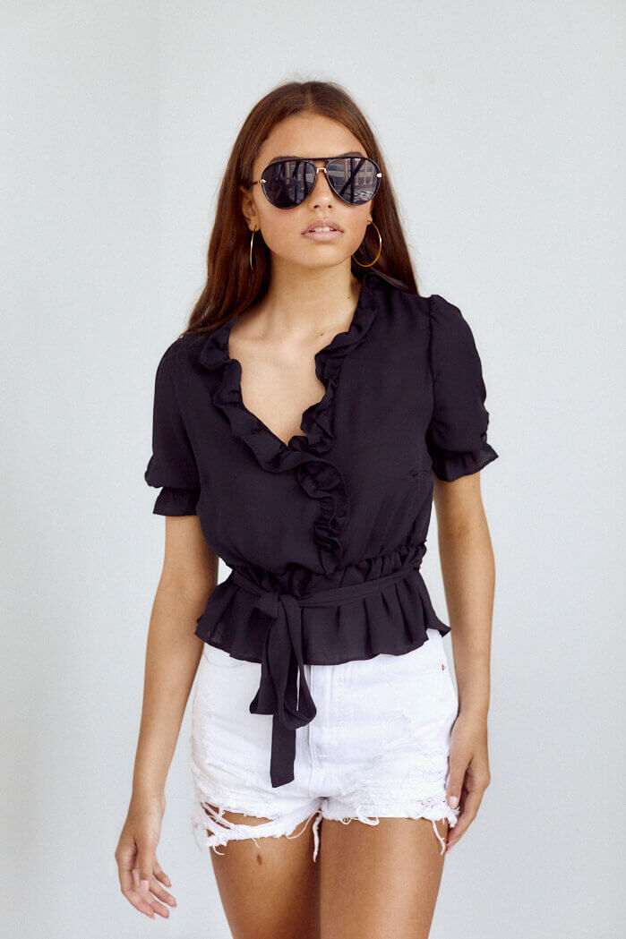 Evelyn Ruffled Tie Detail Blouse