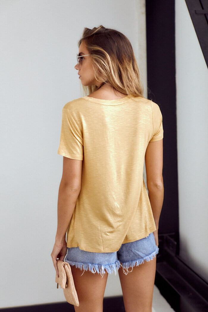 Lucy Knot Front Short Sleeve Top