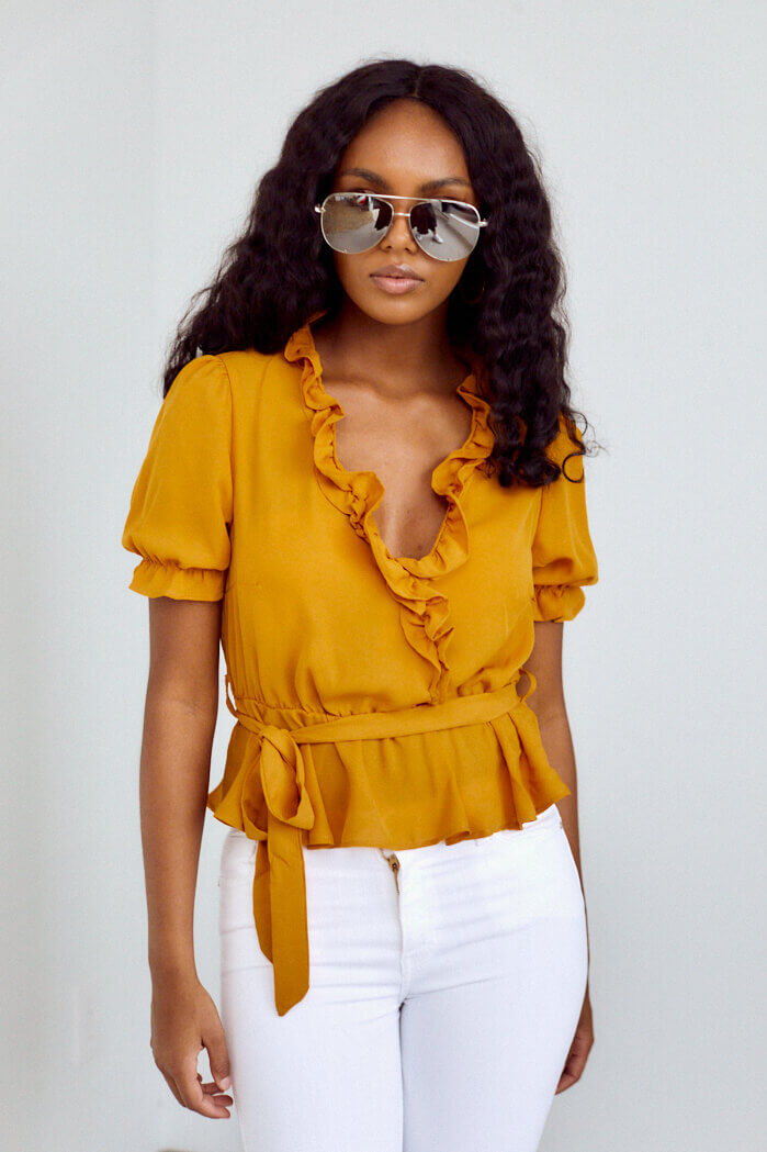 Evelyn Ruffled Tie Detail Blouse