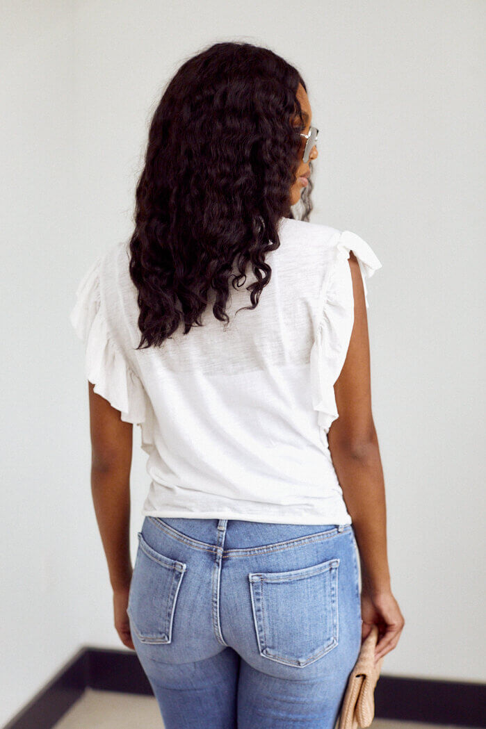 Aven Ruffle Sleeveless Tee