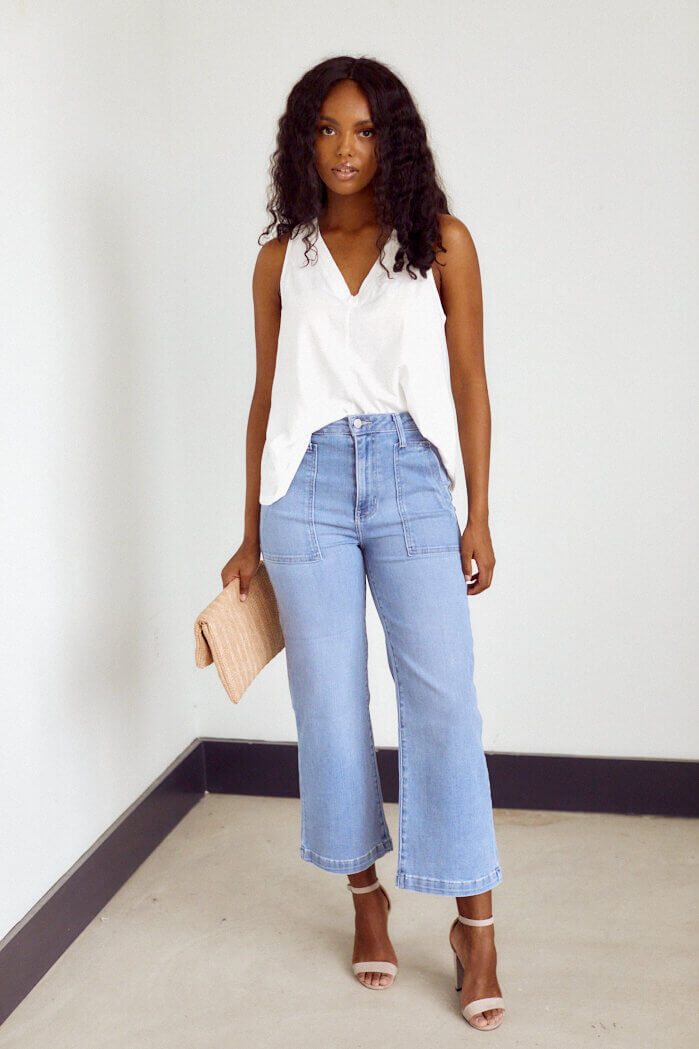 Ashbury Wide Leg Crop Denim
