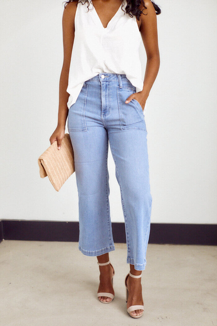Ashbury Wide Leg Crop Denim