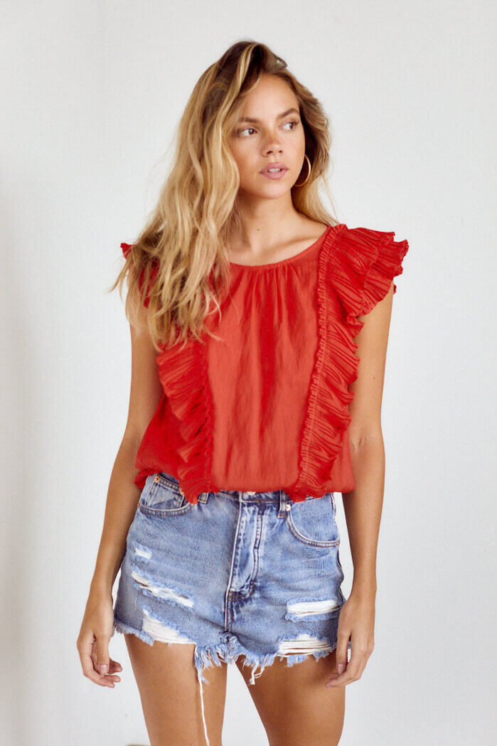 Lisette Ruffle Pleated Blouse