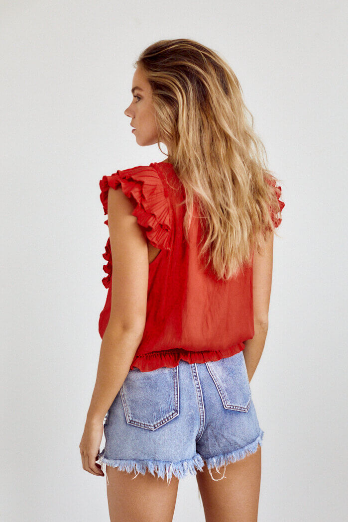 Lisette Ruffle Pleated Blouse