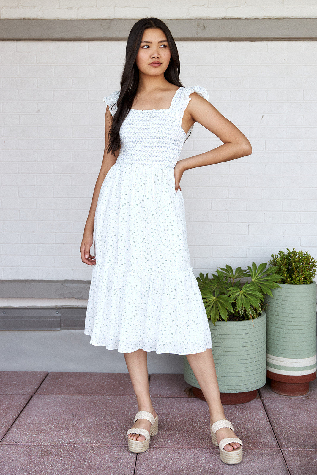 SALE- Marion Ruffle Detail Midi Dress