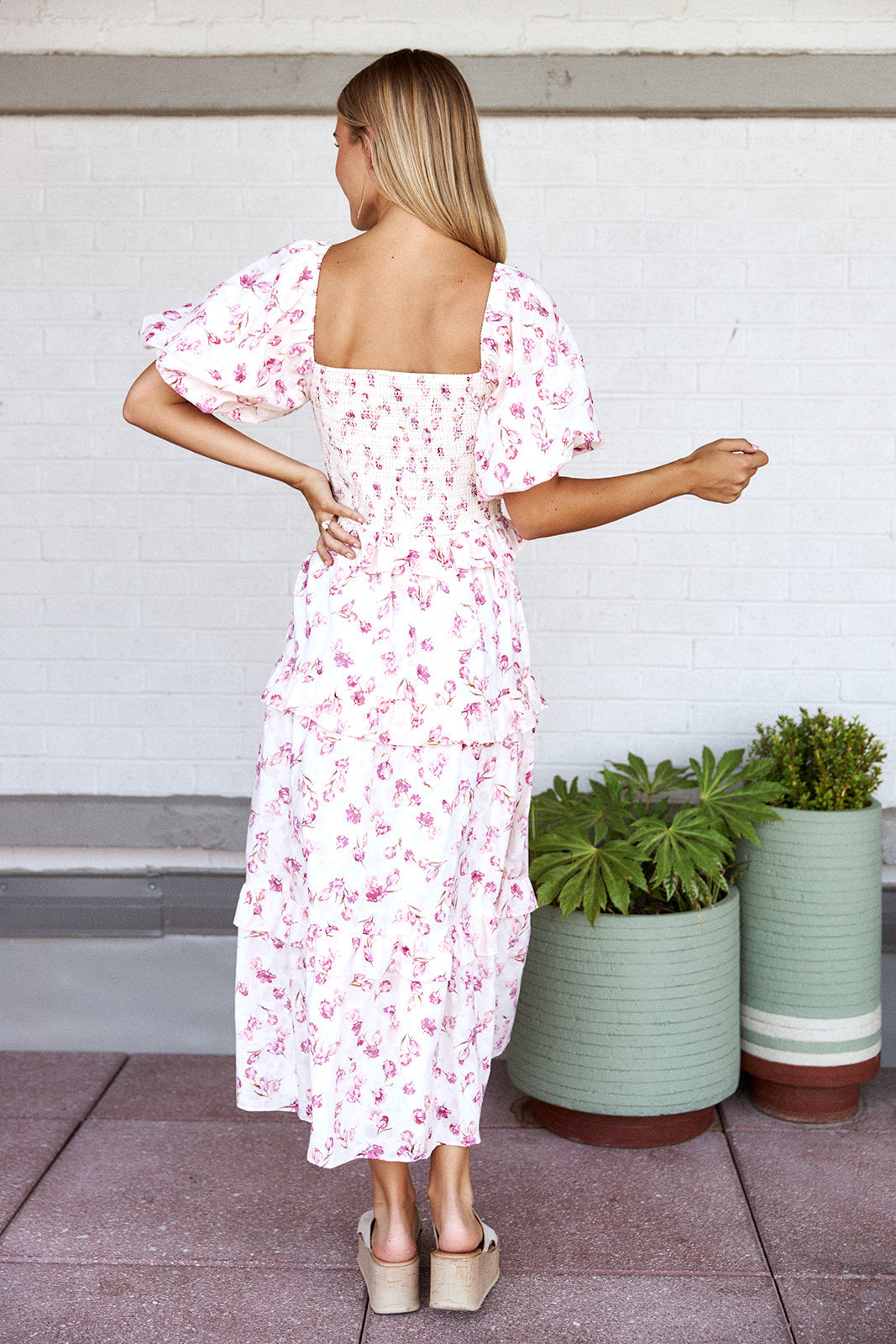 SALE- June Puff Sleeve Floral Maxi Dress