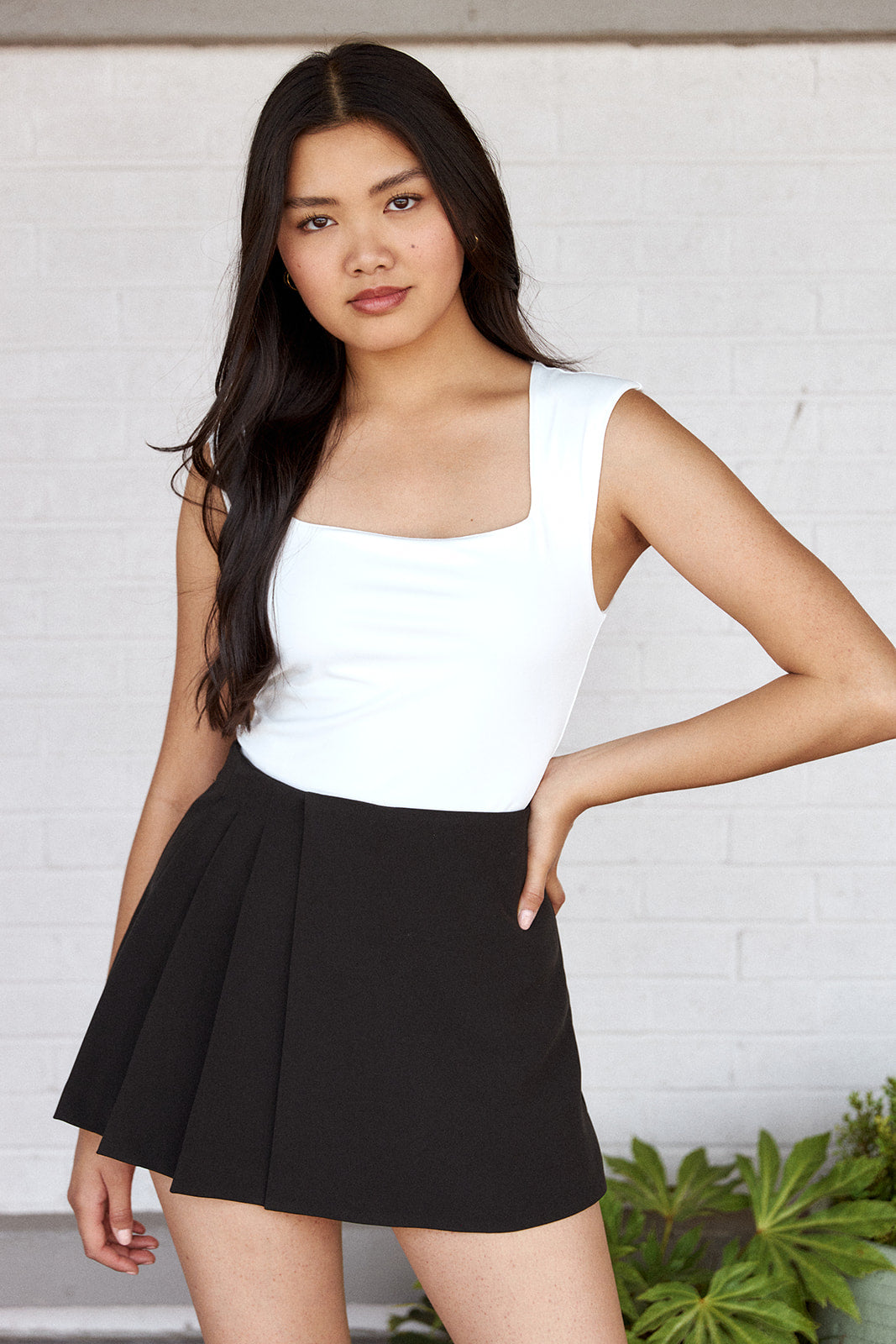 SALE- Dante Side Pleat Mini Skort