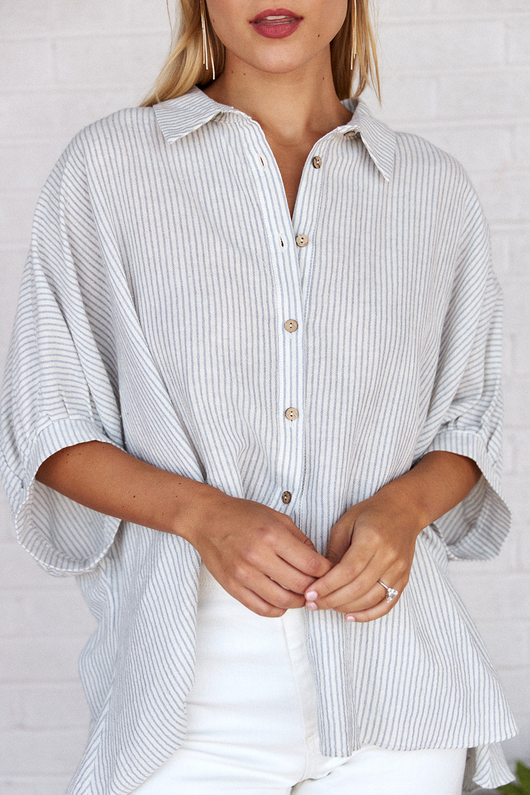 SALE- Lilith Striped Button Down Top
