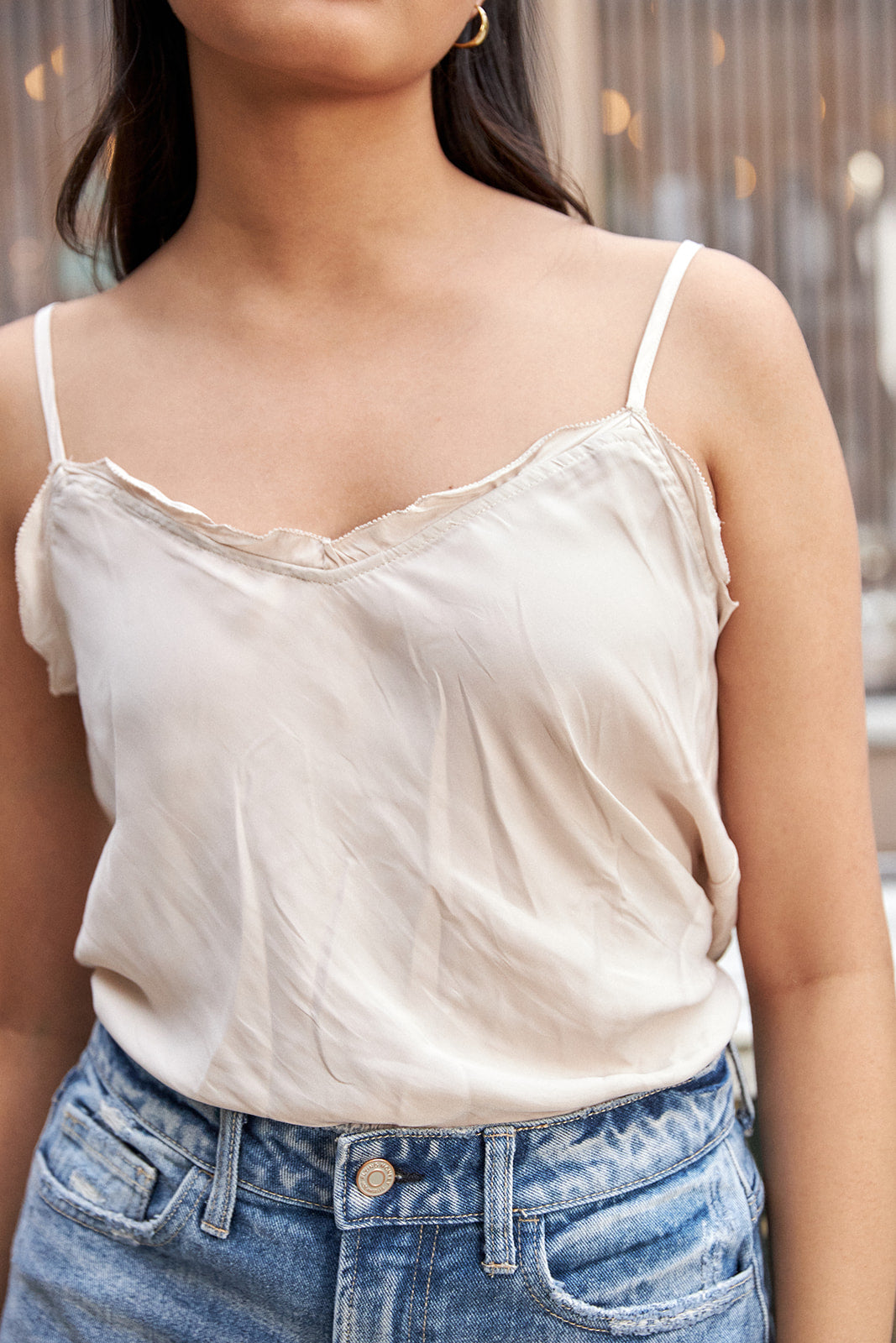 SALE - Emmett V Neck Raw Hem Tank