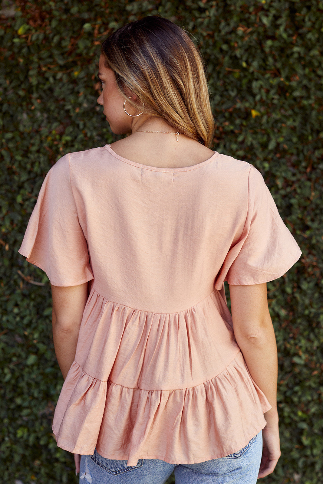Celia Short Sleeve Ruffle Tiered Top
