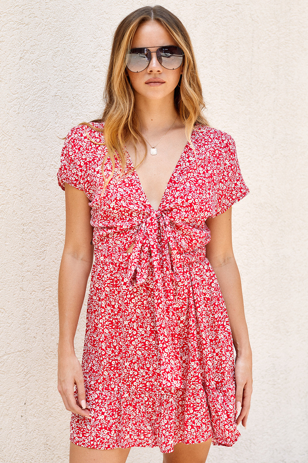 Waverly Floral Tie Front Mini Dress