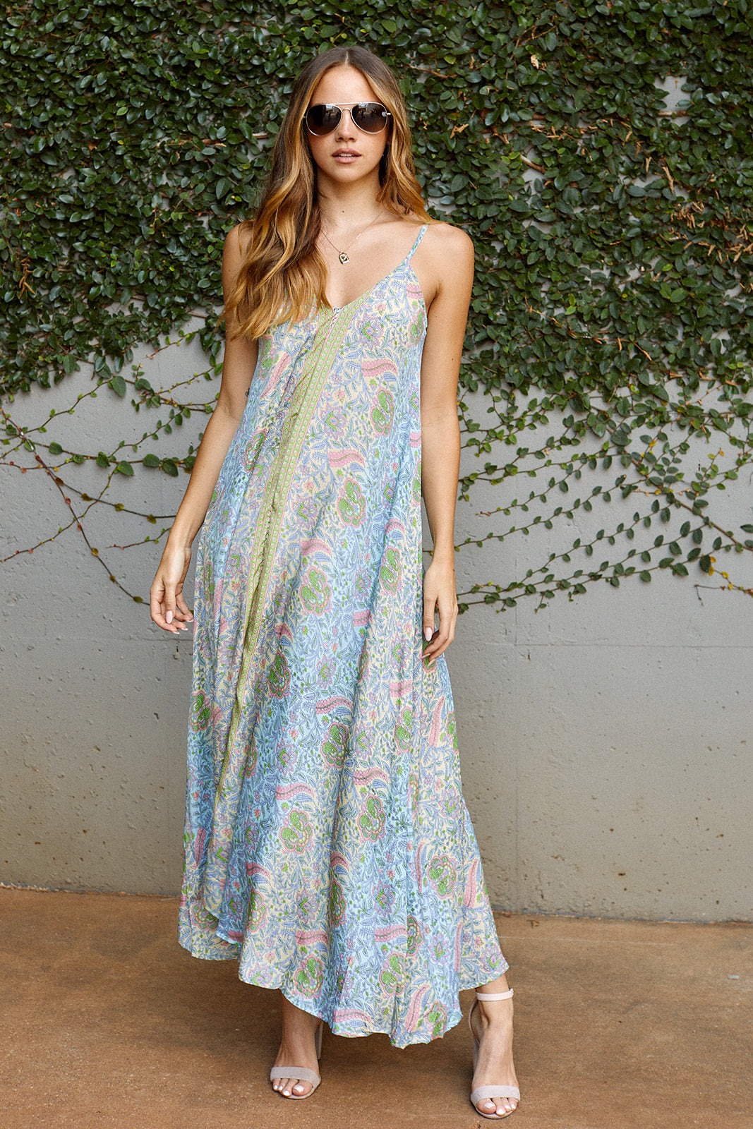 Capella Tie Back Printed Maxi Dress