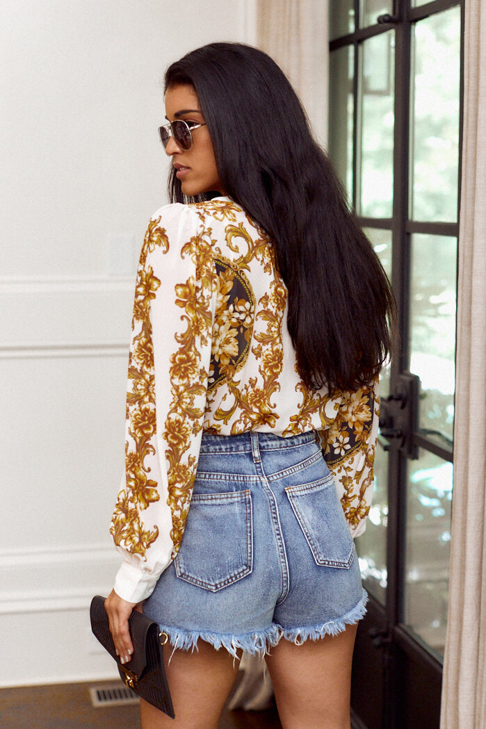 Emersyn Long Sleeve Printed Bodysuit