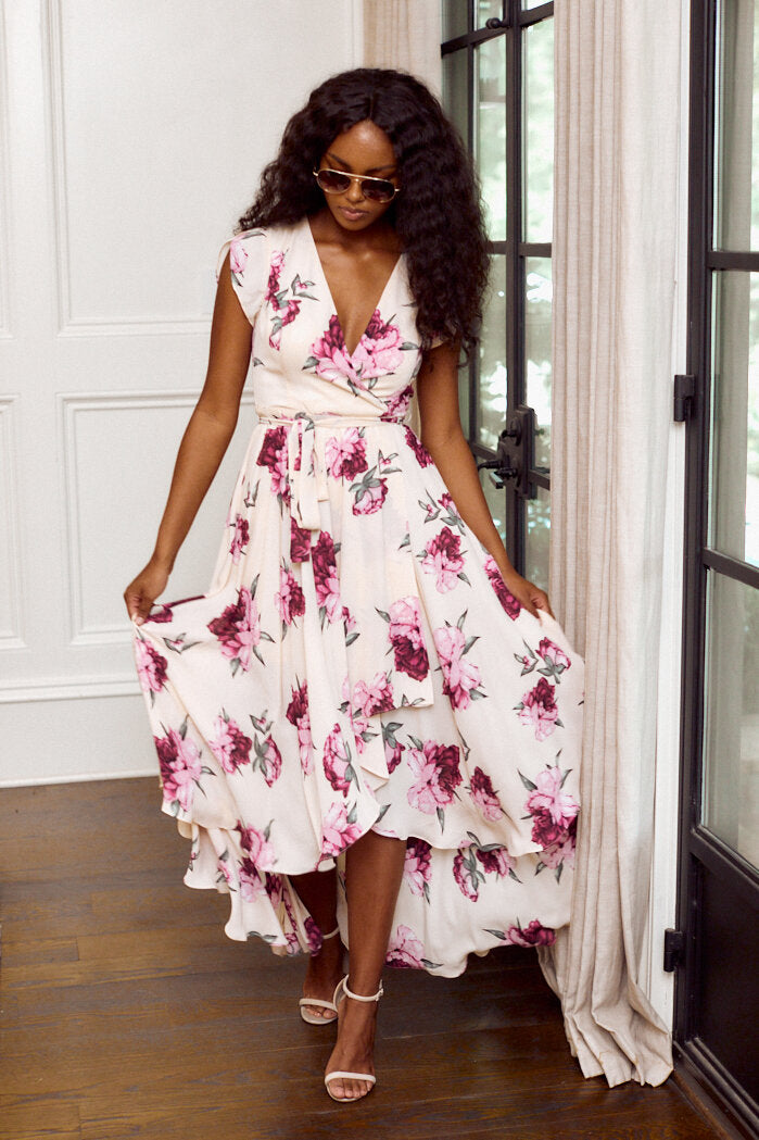 Layne Floral Print Wrap Maxi Dress