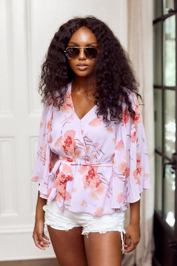 Madison Pleated Sleeve Floral Blouse