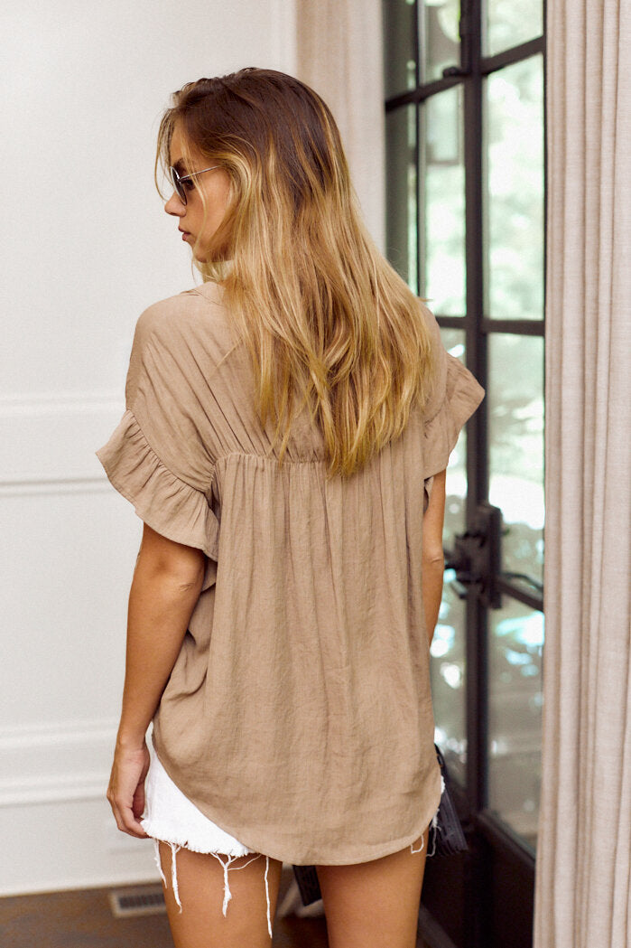 Leda Ruffle Sleeve Blouse